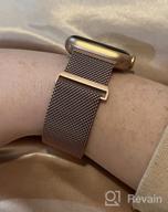 img 1 attached to Stylish & Secure: OULUOQI Stainless Steel Mesh Loop Magnetic Clasp Compatible Watch Band For Apple Watch Series review by Bill Escobar