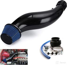 img 4 attached to 🚗 Enhance Your Honda Civic's Performance with PTNHZ Carbon Fiber AIR Intake Pipe & Filter - 92-00 EK EG