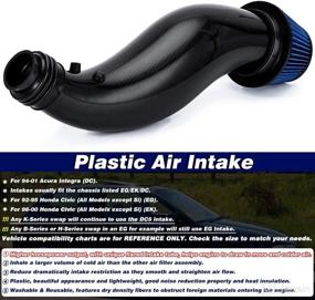 img 3 attached to 🚗 Enhance Your Honda Civic's Performance with PTNHZ Carbon Fiber AIR Intake Pipe & Filter - 92-00 EK EG