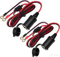 🚗 universal car cigarette lighter adapter - 12-24v o ring terminal extension cable, eyelet harness, 3ft length, 15a output (2 pack) logo