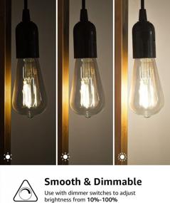 img 3 attached to 6-Pack 60W Equivalent LED Edison Bulbs - 4000K Neutral White, Dimmable ST19 Vintage Filament