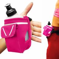 2-in-1 running fun: 12oz water bottle & belt add-on - handheld or straps on, money/key/gels holder for maximum time, freedom and health! logo