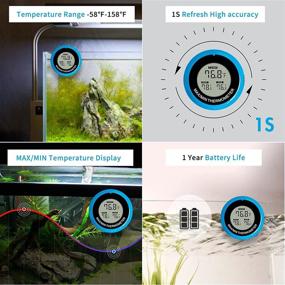 img 3 attached to 🐠 Enhance Aquarium Comfort with the Cosetten Digital Aquarium Thermometer: A Must-Have for Fish, Axolotl, and Turtle Tanks (Wire Blue)