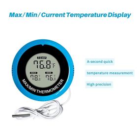 img 1 attached to 🐠 Enhance Aquarium Comfort with the Cosetten Digital Aquarium Thermometer: A Must-Have for Fish, Axolotl, and Turtle Tanks (Wire Blue)