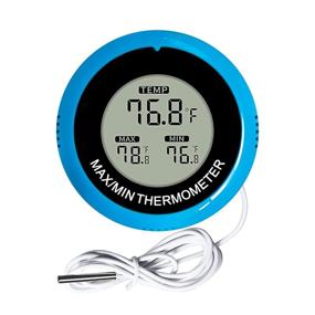 img 4 attached to 🐠 Enhance Aquarium Comfort with the Cosetten Digital Aquarium Thermometer: A Must-Have for Fish, Axolotl, and Turtle Tanks (Wire Blue)