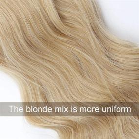 img 1 attached to 20-дюймовые волнистые синтетические клипсы-нарощенные блондинки для женщин: яркие и пышные нарощенные блондинки
