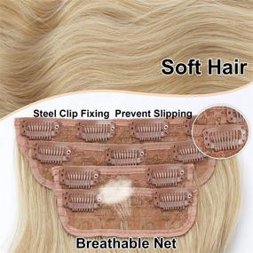 img 2 attached to 20-Inch Wavy Synthetic Blonde Clip-In Hair Extensions For Women: Vibrant And Luscious Blonde Hair Extensions