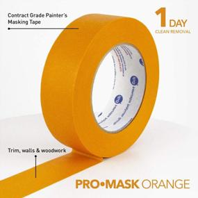 img 3 attached to 6 Pack Of IPG ProMaskOrange Contractor Grade Painter'S Masking Tape - 1.41" X 60 Yd - Vibrant Orange Color