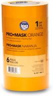 6 pack of ipg promaskorange contractor grade painter's masking tape - 1.41" x 60 yd - vibrant orange color logo