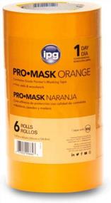 img 4 attached to 6 упаковок малярной ленты IPG ProMaskOrange для подрядчиков, 1,41 дюйма x 60 ярдов, ярко-оранжевого цвета
