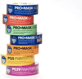 img 2 attached to 6 упаковок малярной ленты IPG ProMaskOrange для подрядчиков, 1,41 дюйма x 60 ярдов, ярко-оранжевого цвета