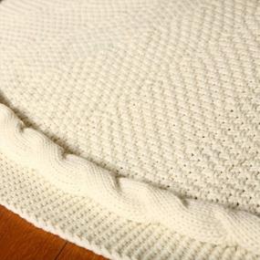 img 2 attached to Sattiyrch Luxury Cable Knit Christmas Tree Skirt - 48 Inches, Thick And Rustic Xmas Holiday Decor In Cream Color