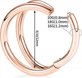 img 2 attached to 16 г раковина пирсинг ювелирные изделия обруч хирургическая сталь серьги-кликеры для женщин 8 мм 10 мм навесные кольца в носу Daith ювелирные изделия с фианитом/опалом