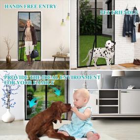 img 1 attached to Upgrade Your Home With A Hands-Free, Pet-Friendly Magnetic Screen Door: Innotree'S Heavy Duty Mesh Curtain Fits Doors Up To 38"X82