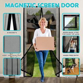 img 2 attached to Upgrade Your Home With A Hands-Free, Pet-Friendly Magnetic Screen Door: Innotree'S Heavy Duty Mesh Curtain Fits Doors Up To 38"X82