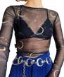 angelically sexy: mizok women's sheer mesh crop tops with long sleeve see through shirts logo