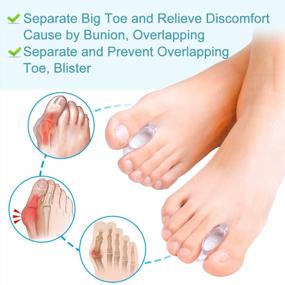 img 1 attached to Povihome 10 Pack Gel Bunion Corrector And Toe Spacers Separators And Straightener Orthotics (4/10''Thick) For Sports Activities, For Men And Women Overlapping Toes, Bunion Pain Relief - Small Size