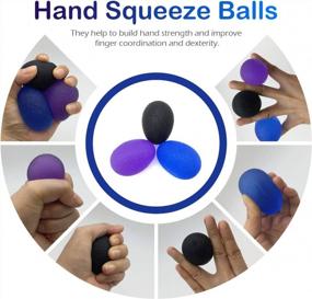 img 3 attached to 3 Pieces Hand Therapy Balls Hand Squeeze Balls For Hand Exercise Stress Relief