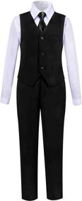 img 2 attached to Black Toddler Suits Bearer Outfit Boys' Clothing ~ Suits & Sport Coats