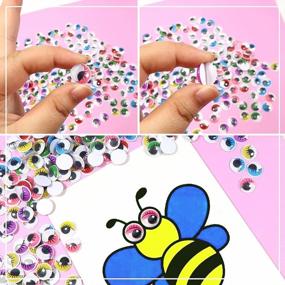 img 1 attached to 👀 TOAOB 210pcs 15mm Wiggle Eyes with Eyelashes: Self Adhesive Assorted Colors for DIY Crafts & Decoration