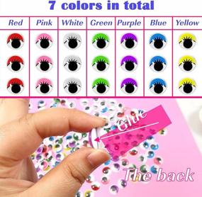 img 2 attached to 👀 TOAOB 210pcs 15mm Wiggle Eyes with Eyelashes: Self Adhesive Assorted Colors for DIY Crafts & Decoration