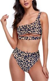 img 2 attached to Byoauo Womens Shoulder Waisted Swimsuit Women's Clothing : Swimsuits & Cover Ups