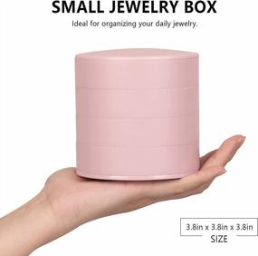 img 3 attached to 5-Layer Rotating Travel Jewelry Tray Case With Lid - CONBOLA Small Jewelry Storage Box For Women, Earring Holder Bracelets Rings Organizer