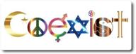 🚗 coexist magnet decal - heavy duty automotive magnet for car truck suv, 3x8 inches by magnet me up logo