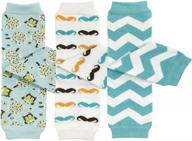 bowbear baby leg warmers set of 3 - owls, moustaches, and blue chevron patterns for optimal style and warmth logo