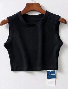 img 1 attached to MISSACTIVER Sleeveless Crop Tank Top In Solid Colors, Perfect For Women'S Basic Wardrobe Collection