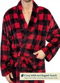 img 2 attached to Men'S Plush Fleece Robe Soft, Warm Spa Bathrobe Shawl Collar - PAVILIA