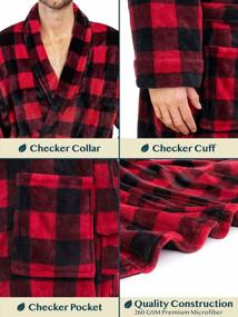 img 1 attached to Men'S Plush Fleece Robe Soft, Warm Spa Bathrobe Shawl Collar - PAVILIA
