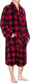 img 4 attached to Men'S Plush Fleece Robe Soft, Warm Spa Bathrobe Shawl Collar - PAVILIA