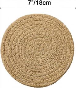 img 3 attached to Larpur Pack Of 2 Trivet Pot Holders, 7” Cotton Thread Weave Hot Mat Set Coasters, Hot Pad For Cooking And Baking (Khaki-2 Pcs)