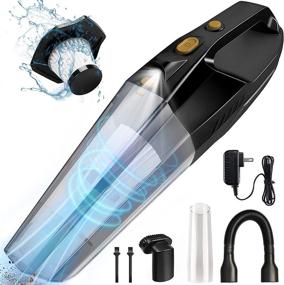 img 4 attached to Powerful Cordless Car Vacuum Cleaner - High Suction, LED Light, Wet-Dry Use | Rechargeable & Portable Handheld Vacuum for Vehicle Home Office