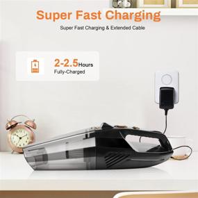 img 2 attached to Powerful Cordless Car Vacuum Cleaner - High Suction, LED Light, Wet-Dry Use | Rechargeable & Portable Handheld Vacuum for Vehicle Home Office