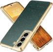 sparkling clear gold glitter diamond bumper cover with camera protection for samsung galaxy s22 - compatible with 6.1 inch model, ideal for women and girls - by ocyclone logo