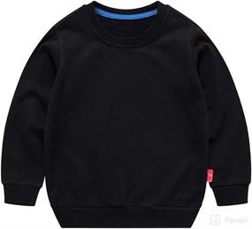 img 4 attached to 👕 PTPuke Solid Cotton Thin Sweatshirt: Trendy Long Sleeve T-Shirts for Toddler Boys and Girls