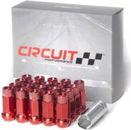 🔧 circuit performance forged steel extended open end hex lug nut set (12x1.25 red) - 20 pieces + tool: ideal for aftermarket wheels! logo