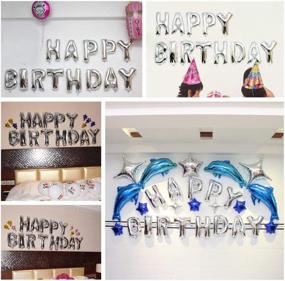 img 1 attached to Eco-Friendly Happy Birthday Balloon Banner - 16-Inch Mylar Foil Letters Sign Bunting For All Ages - Reusable Party Decorations And Supplies For Girls, Boys, And Adults