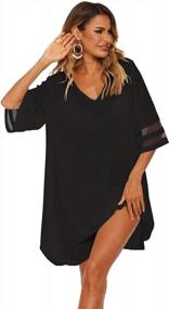 img 1 attached to SimpleFun Women'S Swimsuit Coverup Bathing Suit Cover Ups V Neck Summer Bikini Casual Loose Beach Dress