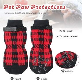 img 1 attached to 🐾 HYLYUN Anti Slip Dog Socks 3 Pairs - Perfect Paw Protection & Traction Control for Indoor Hardwood Floors - Ideal for Small, Medium, and Large Dogs