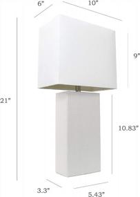 img 2 attached to 💡 Elegant Designs LT1025-WHT: Modern Leather White Fabric Shade Table Lamp - A Sleek and Sophisticated Lighting Solution