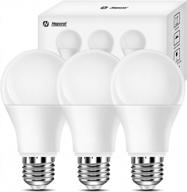 💡 full spectrum led light bulb: 6000k natural sunlight bulbs, 9w 60w equivalent, a19, e26/e27, 3 pack логотип