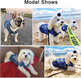 img 2 attached to LKEX Dog Jean Jacket - Stylish and Comfortable Pet Shirt with Soft Blue Denim Coat, Classic Lapel Vests - Fashionable Clothing for Small to Medium Dogs and Cats