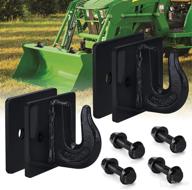 🚜 2 pack of autobots tractor bucket grab hook, 3/8-inch, 15,000lbs break strength, grade 70 forged steel bolt, compatible with john-deere truck utv atv tractor bucket - black logo