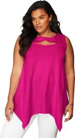img 2 attached to Plus Size Ultimate Tunic Long Shirt With Keyhole And Sleeveless Design For Women By Roamans