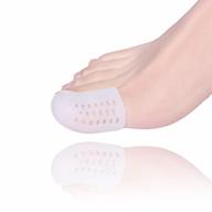 breathable gel toe caps for big toe - toe protectors for blisters, corns, hammer toes, lost toenails, and friction pain relief - made with new material (pack of 10) логотип