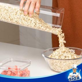 img 1 attached to 6-Piece BPA-Free Airtight Food Storage Container Set By MR.SIGA - Ideal Kitchen Pantry Organization Canisters For Cereal, Spaghetti, Pasta, With One-Handed Convenience, In White