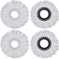 🌪️ high-quality microfiber spin mop replacement heads - 4 pack, universal size, 360° spin, round shape логотип